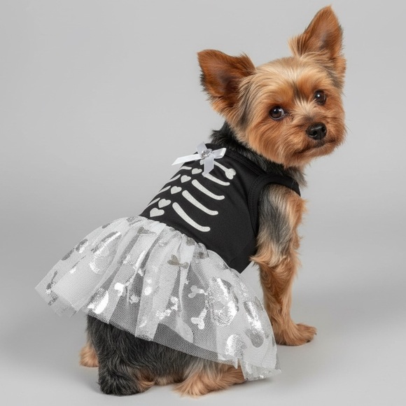 Simply Dog Other - Skeleton Tulle Fancy Dog Halloween Dress
